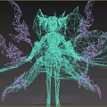 Gorgeous Game Movie Character With Golden Ornaments Pink Purple Petal Wings And Purple Outfit