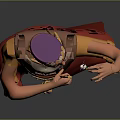 Game Movie Character Wearing Red Cape With Golden Headpiece And Ornaments