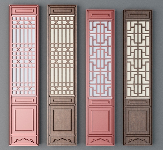 Chinese-style Wooden Doors Screen Doors Cut-off Doors Ancient Doors Traditional Wooden Doors Cut-off Doors 3d model