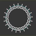 Exquisite Silver Metal Ring With Circular Design And Blue Gemstones Inlaid
