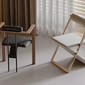 Modern Dining Chairs With Black And White Leather Seats And Wooden Frames