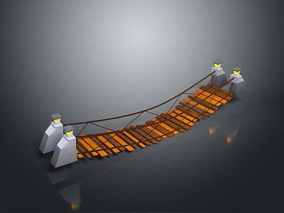 Single-plank bridge Cable bridge Suspension bridge Wooden suspension bridge Suspension bridge Wooden suspension bridge Scenic spot model