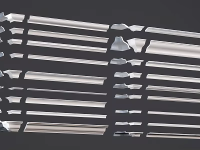 Various Design Styles of Decorative Gypsum Cornice Molding for Home Decor 3d model