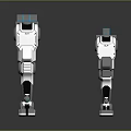 Futuristic Robotic Leg Equipment With White Gray Body And Blue Lights