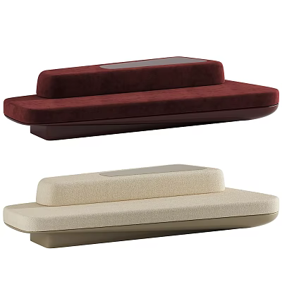 Modern Upholstered Sofa With Red And Beige Fabric Design And Sleek Profile 3d model