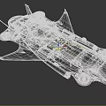 Futuristic Mechanical Spacecraft Model With Transparent Cockpit Detailed Wings And Circular Components