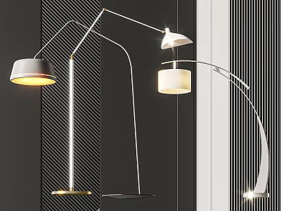 Modern Floor Lamps With Arc Design And Warm Light For Contemporary Interior Decor 3d model
