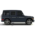 Mercedes G Class Dark Blue SUV With Boxy Design And Large Alloy Wheels