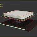 High Performance Electronic Integrated Circuit Chip With Pin Structure On Heat Sink Base 3d model