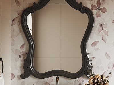 French Bathroom Mirror Decorative Mirror Cosmetic Mirror 3d model