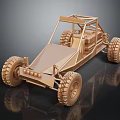 Golden Off Road Utility Vehicle With Frame Structure And Large Tires