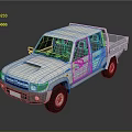 White Double Cab Pickup Truck With Cargo Bed And Roof Rack Design