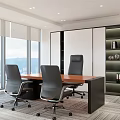 modern office state-owned enterprise manager office 3d model