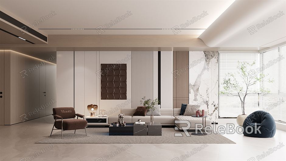 modern living room home living room model