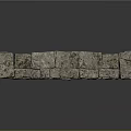 Stacked Long Stone Block Wall With Textured Architectural Construction Elements