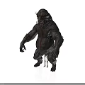 3D Monster Creature Design Featuring Muscular Limbs Dark Skin and Tentacle Details
