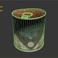 Vintage Rusty Canned Green Cucumber Food With Green Brown Label Design