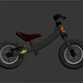 Children's Balance Bike With Red Seat Black Frame And Durable Tires