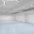 Clean Spacious Laboratory With Modern Ceiling Lights 3d model