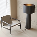 Modern Leisure Chair Floor Lamp Single Chair 3d model