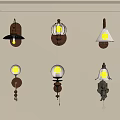 Various Styles Wall Lamps Mounted On Wall With Diverse Shades And Bases