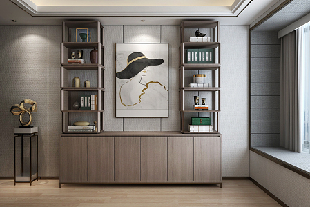 Modern bookcase 3d model