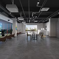 Modern Indoor Golf Fitness Center With Simulation Screen And Lounge Seating
