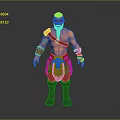 Game Movie Character Shirtless Red Haired Bearded Warrior With Tattooed Arms And Leather Apron