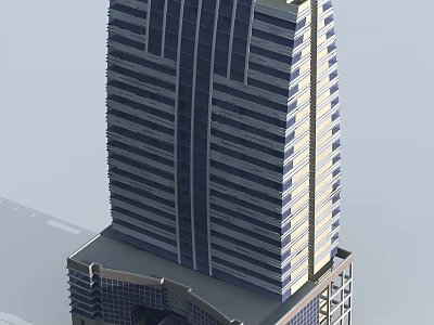 Modern High Rise Office Building With Glass Facade And Contemporary Exterior Design 3d model