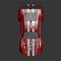 Pink And White Striped Race Car With Rear Spoiler Numbers 4 And 1 On Body