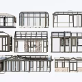 Various Glass Frame Structures With Different Architectural Designs And Modern Styles 3d model
