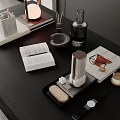 Modern Luxury Desktop Setup With Lamp Aromatherapy Diffuser Books And Watch