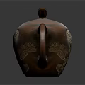 Copper Teapot With Crane Carving And Pine Tree Design For Household Use