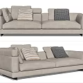 Modern double sofa multiplayer sofa 3d model