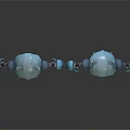 Two Teal Mechanical Robots With Detailed Body Structure And Limb Design