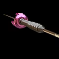 Precision Medical Instrument With Pink Component And Threaded Metal Shaft