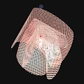 Two Pink Mesh Pendant Lights With Fringed Details And Modern Design