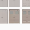 Various Door Styles With Panel Glass Inserts And Double Door Designs 3d model