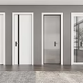 Array Of Hinged Doors For Home Interior Featuring White Panel Black Frame And Glass Designs 3d model