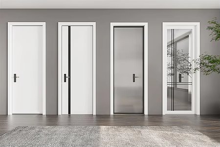 Modern swing door single door 3d model