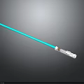 Blue Sci Fi Lightsaber Weapon With White Hilt And Metal Components Design