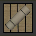 Natural Bamboo Strip Mat With Rolled Beige Cover And Black Border Design
