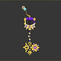 Colorful Decorative Magic Wand With Purple Pink Yellow Stars And Star Top