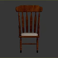 Wooden Rocking Chair With Upholstered White Seat Armrests And Spindle Back Design