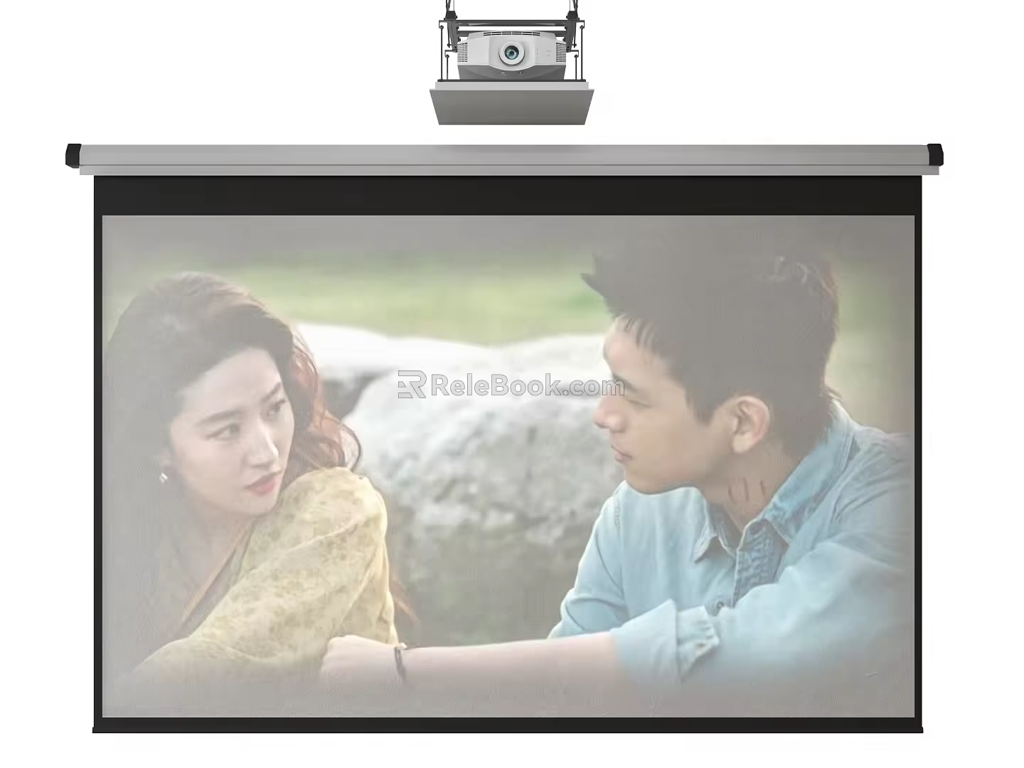 Modern projection curtain projector 3d model