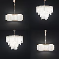 Modern Crystal Chandelier Designs With Circular And Layered Structures For Interior Decor 3d model