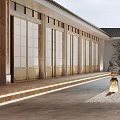 Karesansui Zen Garden Design Featuring Moon Gate Dry Gravel Stone Lantern And Maple Tree