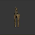 Ancient Bronze Horse Sculpture With Intricate Carvings And Ornate Reins Design