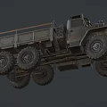Military Green Rugged Off Road Truck With Open Cargo Bed And Large Tires