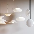 Modern Hanging Lighting Combinations With Various Shapes And White Black Designs 3d model